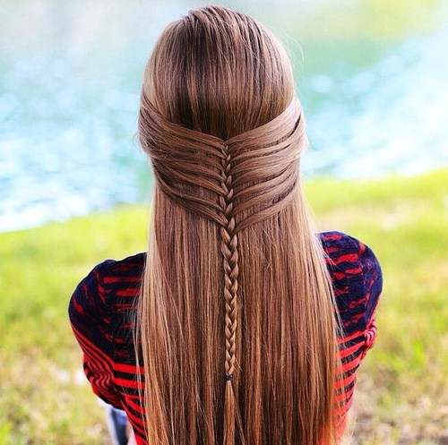 Awesome straight long Braid Hairstyle