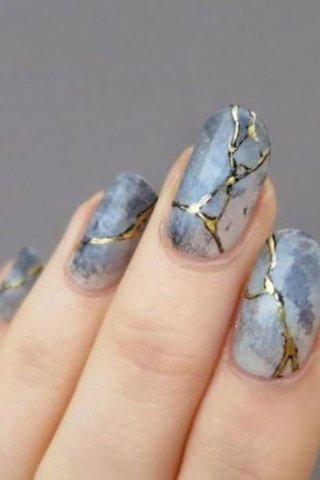 Beautiful print Marble nail art