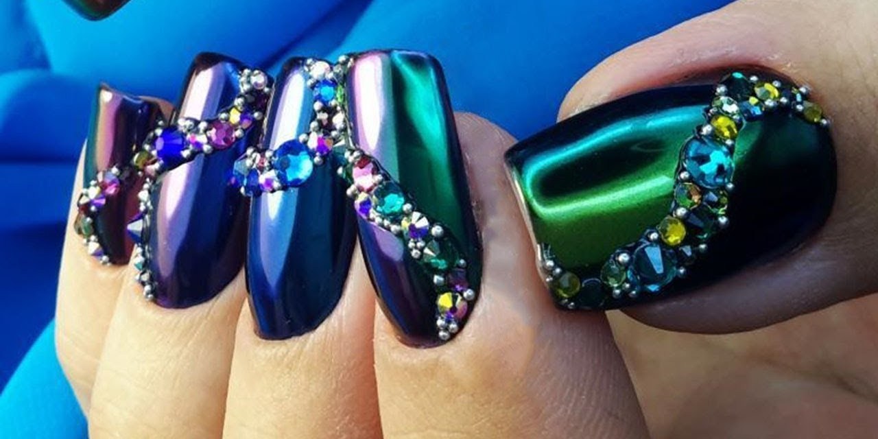 Best blue tone Stones nail art