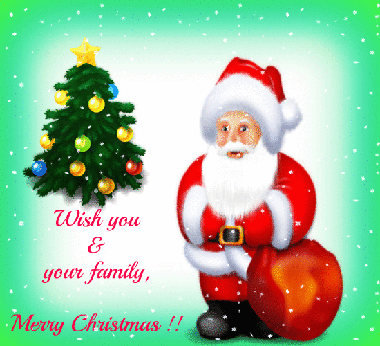 Christmas Wishing Snata Claus Card