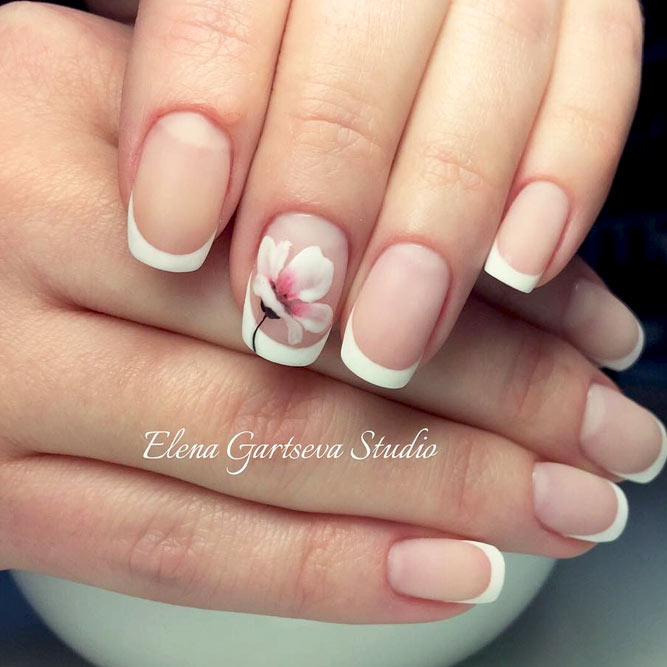Epic one nail floral Gel nail art