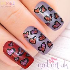 Fabulous grey Heart nail art