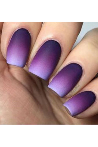 Fabulous purple matte Ombre nail art