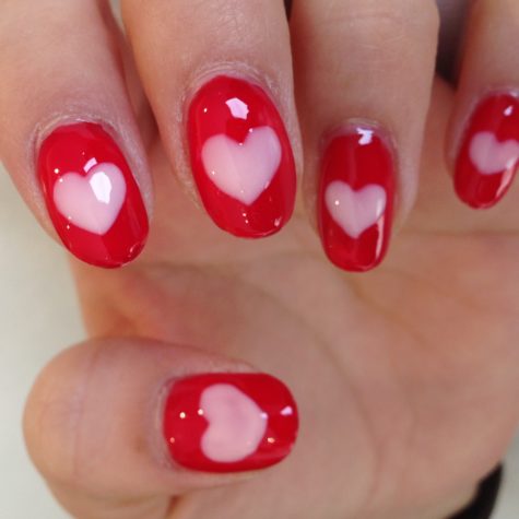 Fancy girlish Heart nail art