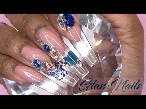 Large size gel blue Stones nail art