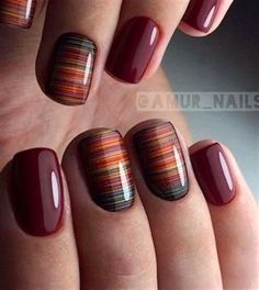 Short nail red design Wedding nail art