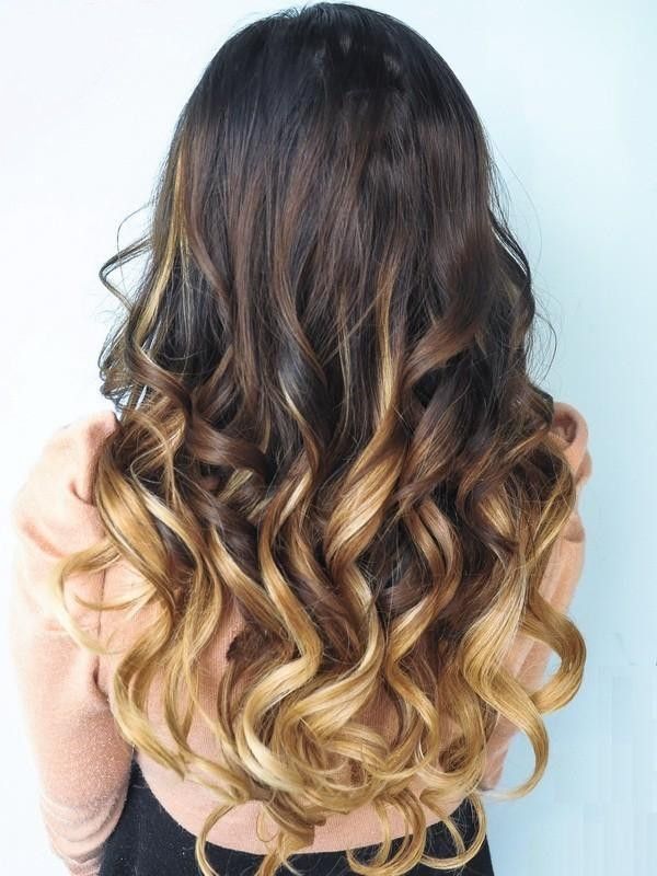 Simple long shaded Curly Hairstyle