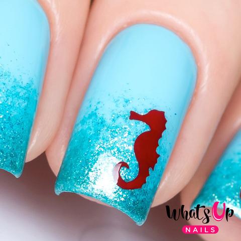 Simple sky blue dragon Animal print nail art
