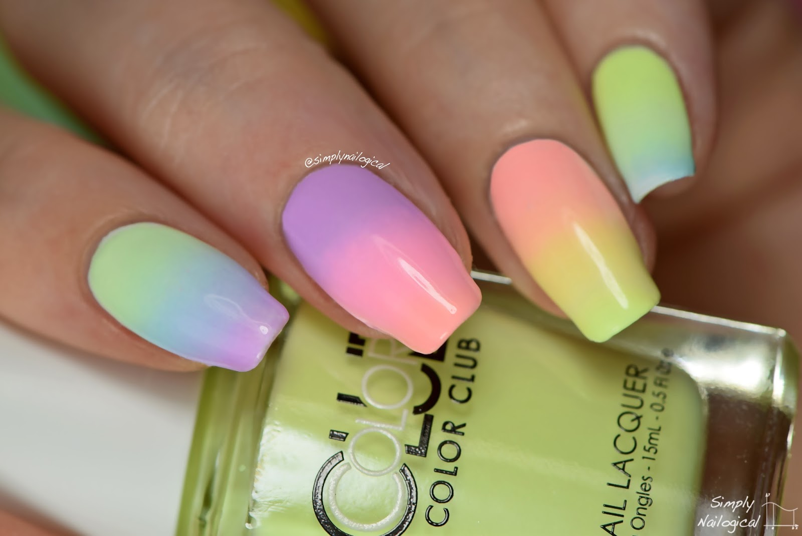 Trending colorful design Ombre nail art