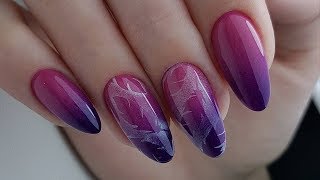 Trending pink and purple design Ombre nail art