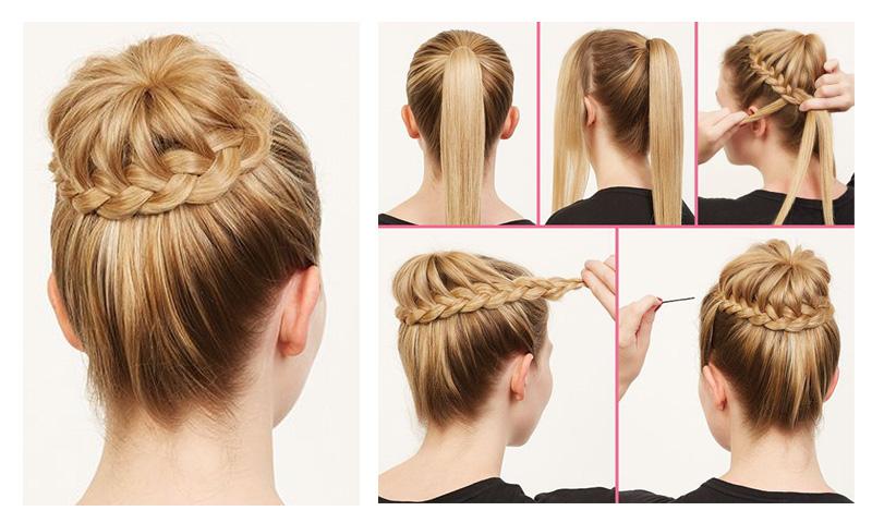 Trendy braid Bun Hairstyle