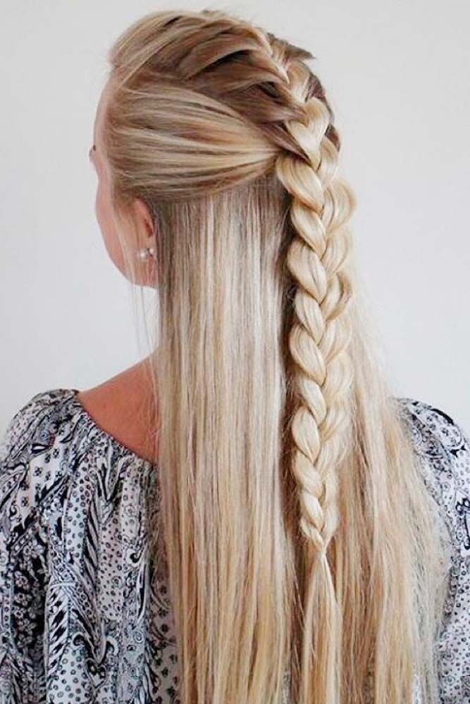 Trendy long hair white brown Braid Hairstyle