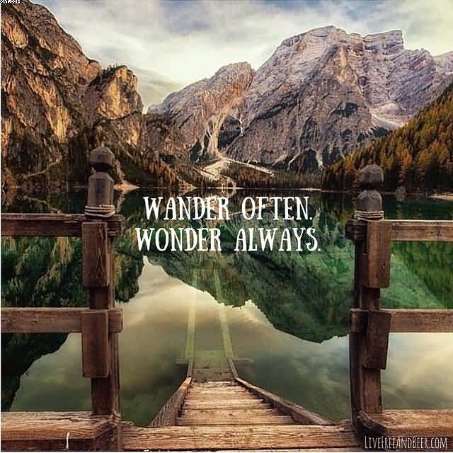 Wander often wonder always Nature and Earth Quotes