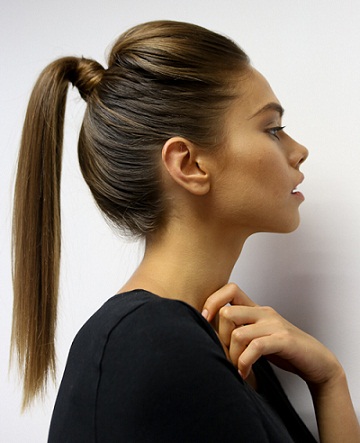 Attractive high neck style Ponytail hairstyle