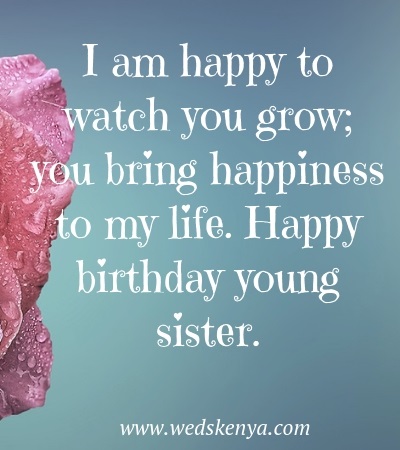 For young Sister happy birthday wishes and greetings