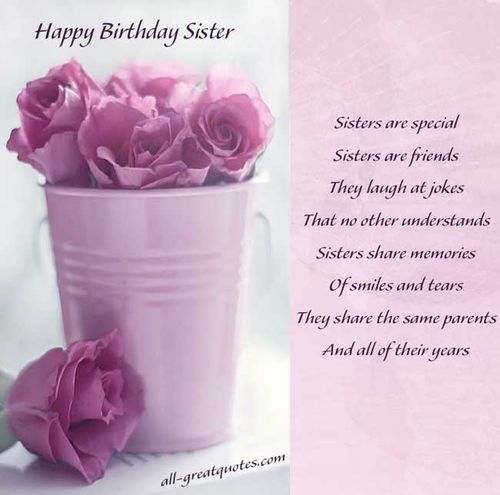 Lovely happy birthday greetings to my special Sister