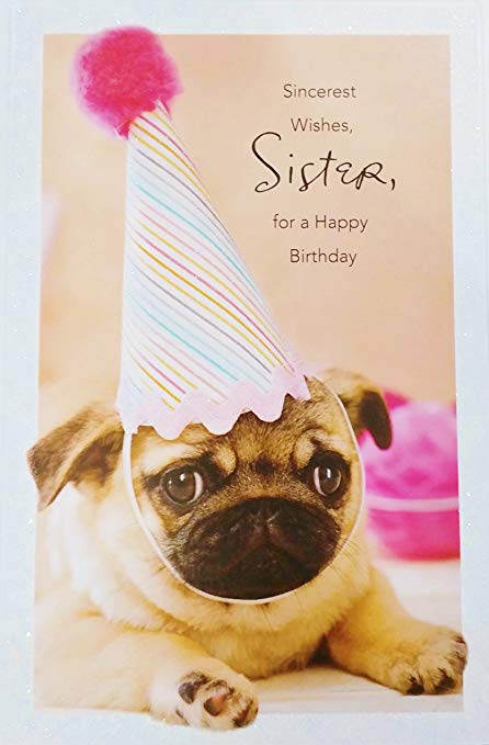 Sincerest wishes Sister for a happy birthday puppy cards