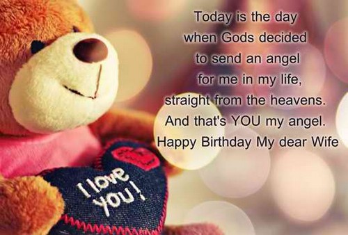 Today is the day when gods decided wife romantic wishes with cute teddy from husband