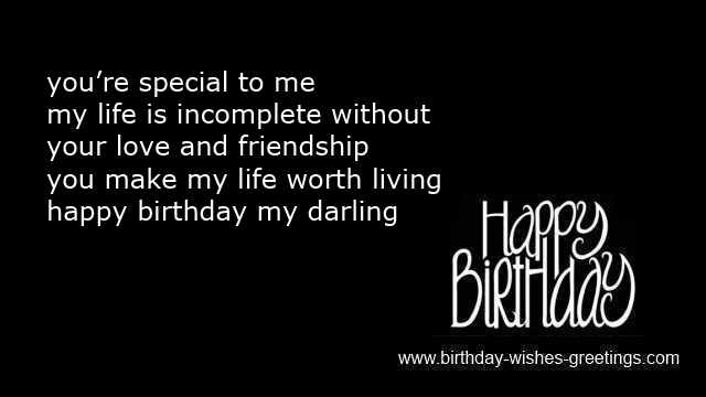 You're special to me my life is incomplete without wife birthday greetings with special wishes from hubby