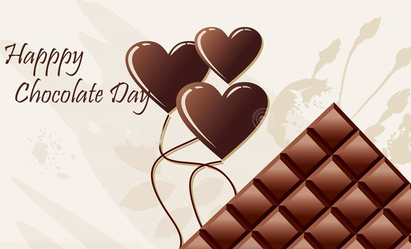 Happy Chocolate Day sweet greeting card for cute girlfriend from boyfriend