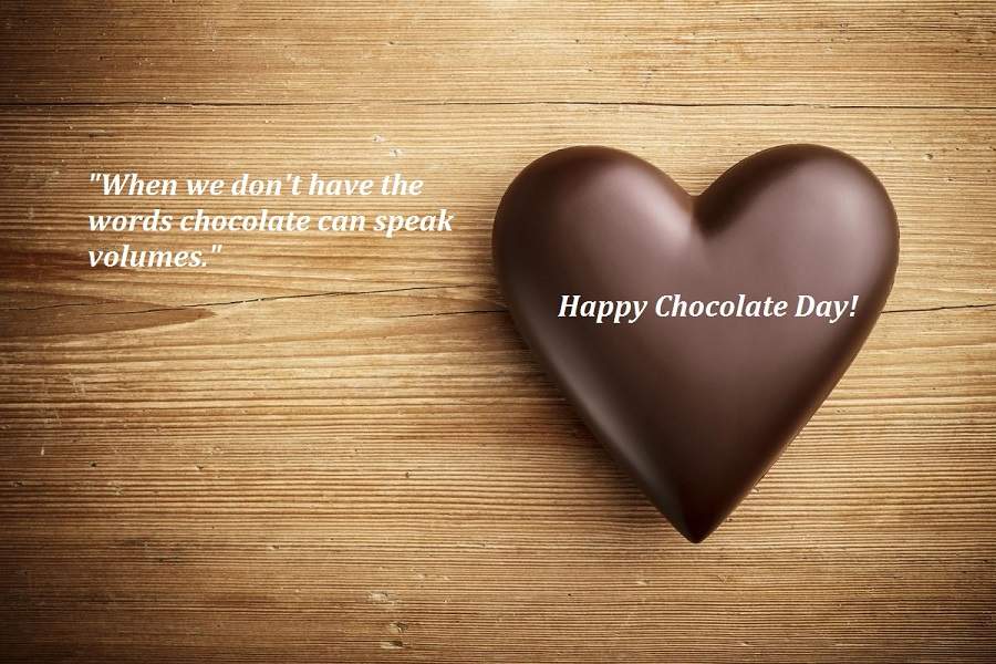 Happy Chocolate Day when we don't have the words fabulous image wish with heart for special one
