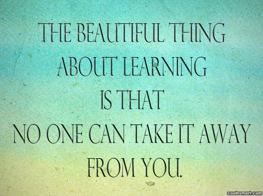 The Beautiful Thing About Learning Education Quotes