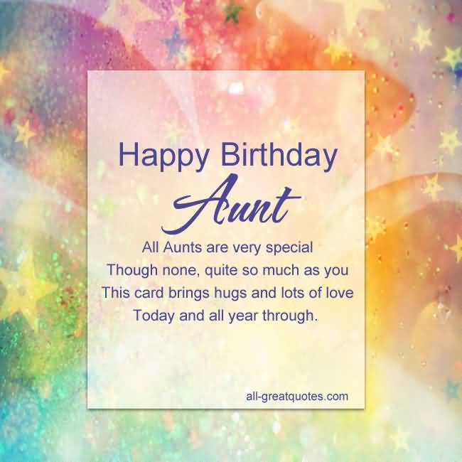 Happy Birthday Aunt all aunts are very special fabulous greetings quote wishes