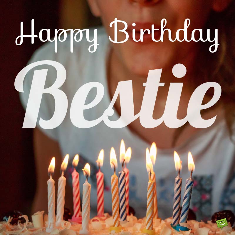 Happy Birthday Bestie lovely candles with amazing background wishes to her