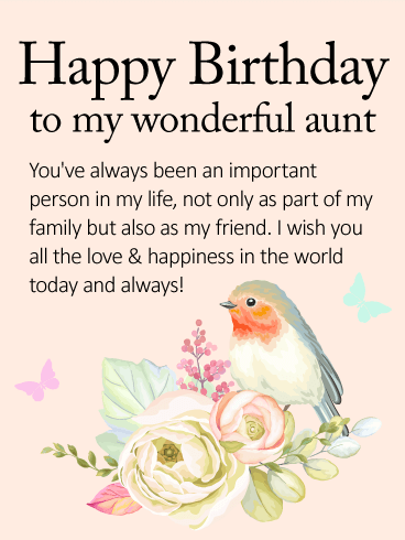 Happy Birthday to my wonderful  Aunt cute greetings for her