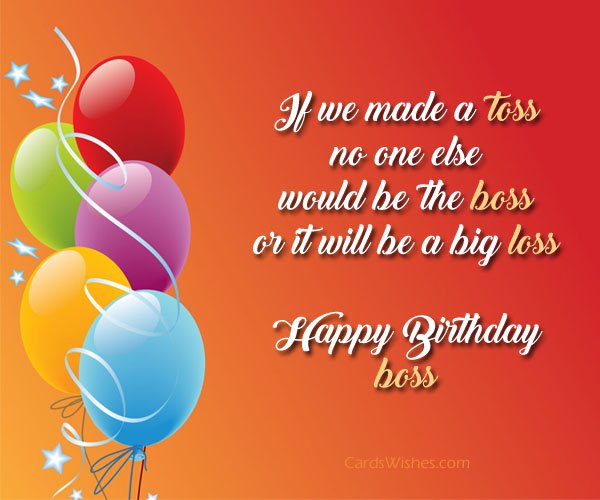 If we made a toss no one Happy Birthday Boss dashing wishes