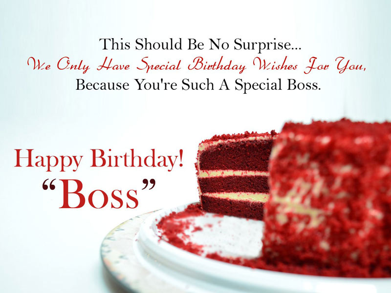 This should be no surprise Happy Birthday Boss special wishes with delicious cake image