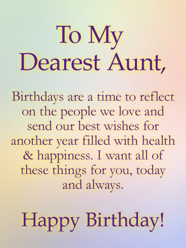 To my Dearest Aunt Happy Birthday awesome message wishes for you