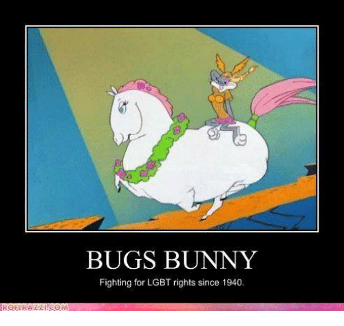 Bugs Bunny Fighting For LGBT Bugs Bunny Meme