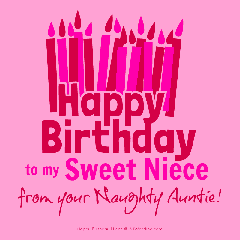 From Your Naughty Auntie Happy Birthday Niece
