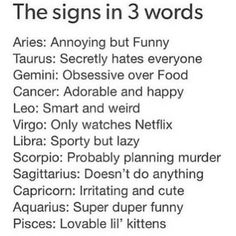 The Signs In 3 Words Taurus Memes