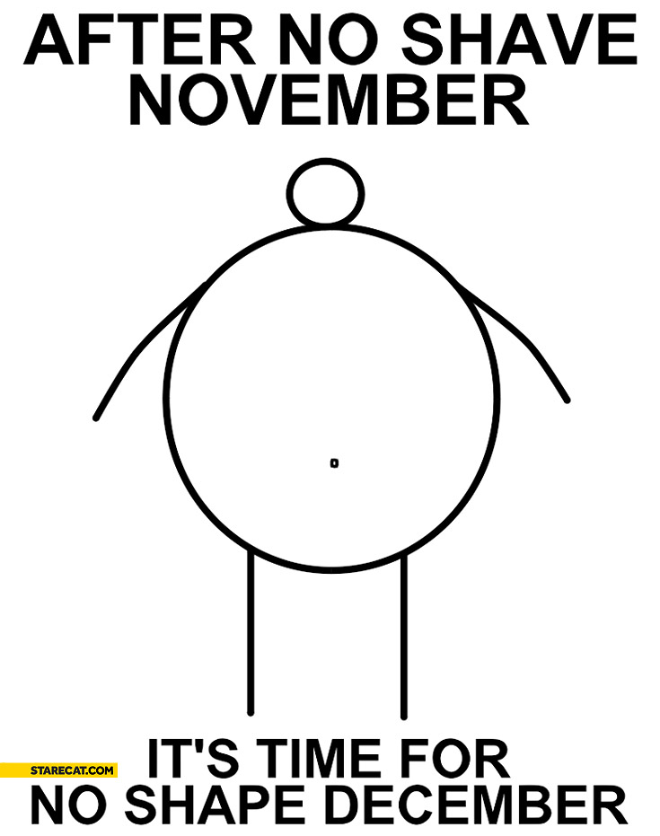 After no Shave November its Time For no Shape December Memes