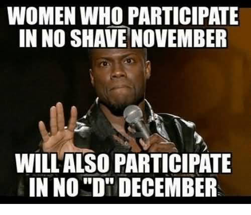 Women Who Participate in No Shave November Will Also Pararicate In No ''D'' December Memes