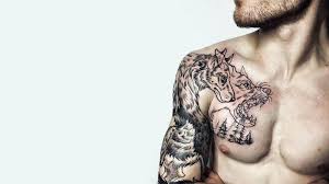 Fabulous Wolf Tattoo Idea For Men Chest