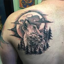 Fantastic Wolf Tattoo Idea For Men Back