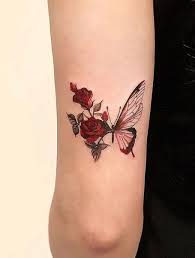Rose and Butterfly Mix Tattoo Ideas