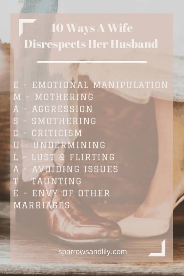 10 Ways A Wife Disrespectful