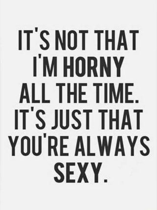 It's Not That I'm Horny You Make Me Horny Quotes