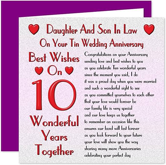 Daughter And Son In Law 10 Year Anniversary Quotes