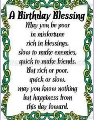 May You Be Poor Irish Birthday Wishes
